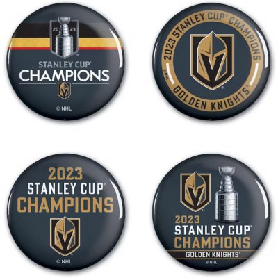 Fanatics sada placek Vegas Golden Knights 2023 Stanley Cup Champions Four-Pack Button Set