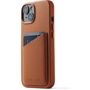 Mujjo Full Leather Wallet iPhone 15 světle hnědé