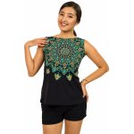 Himalife tílko Sana černá s tyrkysovou a žlutou – Zboží Dáma