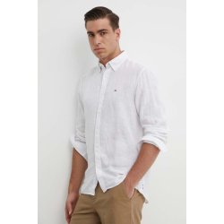 Tommy Hilfiger lněná košile regular s límečkem button-down MW0MW34602 bílá