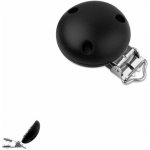 Silikonový klip na dudlík 34 mm s kovovou sponou Black - 1 ks – Sleviste.cz