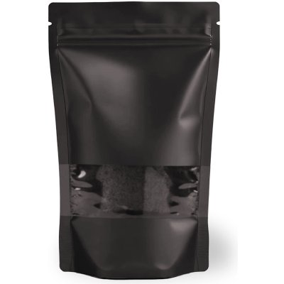 Doypack PAP/PET/PE(CPP) černý s okénkem kulaté rohy bal. 100 ks Objem: 1000 ml – Zboží Mobilmania