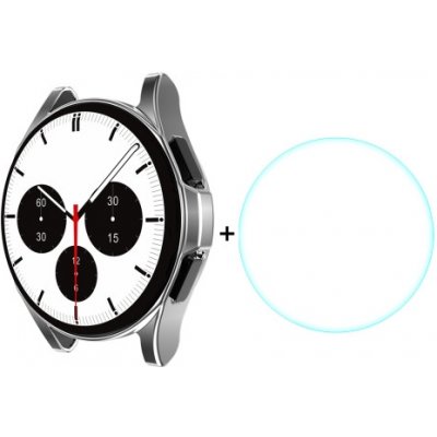 ENKAY Obal s tvrzeným sklem pro Samsung Galaxy Watch 4 Classic 46mm stříbrný 34012 – Zbozi.Blesk.cz