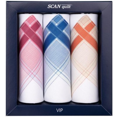 SCANquilt dámské kapesníky VIP 3 ks L75 bílopastelová L75 28x28 cm – Sleviste.cz