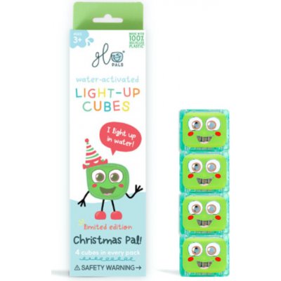 Glo Pals svítící senzorické kostky do vody zelená Vánoční edice 4ks – Zboží Mobilmania
