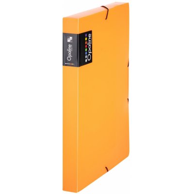 Karton P+P Box plastový na spisy s gumičkou Opaline A4, transp. oranžový – Sleviste.cz