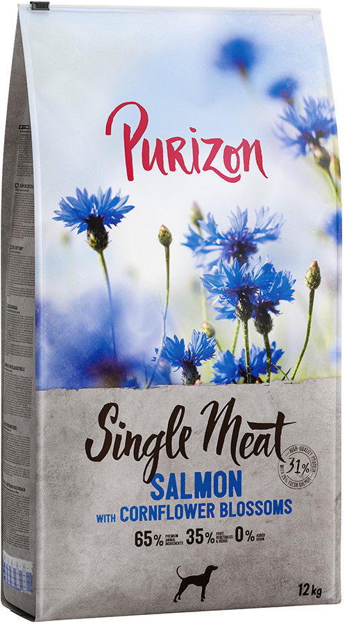 Purizon Single Meat Adult losos a špenát s květy chrpy 2 x 12 kg