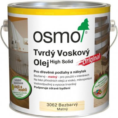 Osmo 3062 Tvrdý voskový olej Original 0,375 l Bezbarvý matný