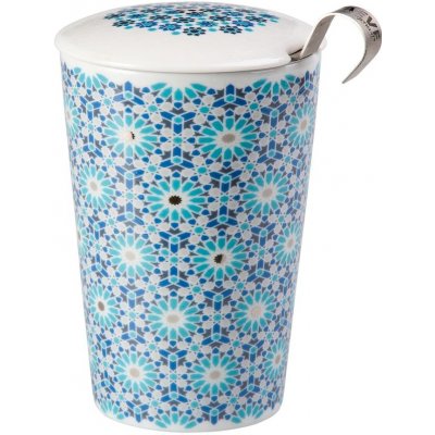 Eigenart Andalusia porcelánový hrnek bez ouška se sítkem a pokličkou modrý 350 ml – Zboží Mobilmania