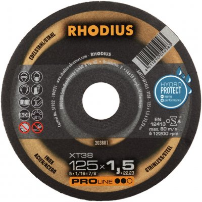 Rhodius XT38 210748 řezný kotouč rovný 125 mm 10 ks nerezová ocel, ocel – Zboží Dáma