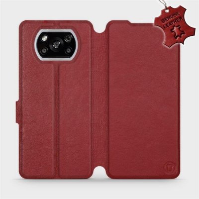Pouzdro Mobiwear parádní flip Xiaomi POCO X3 NFC - Tmavě červené - kožené