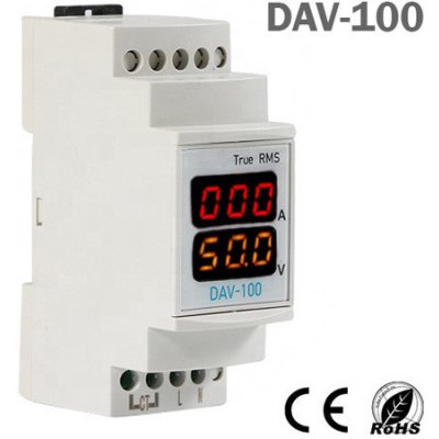 Neven DAV-100 jednofázový LED ampérmetr a voltmetr DIN – Hledejceny.cz