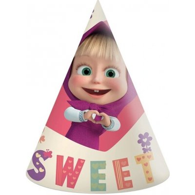 Procos Čepičky papírové Máša a Medvěd 6 ks – Zboží Dáma