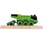 Bigjigs Rail Elektrická lokomotiva Flying Scotsman zelená – Zboží Mobilmania