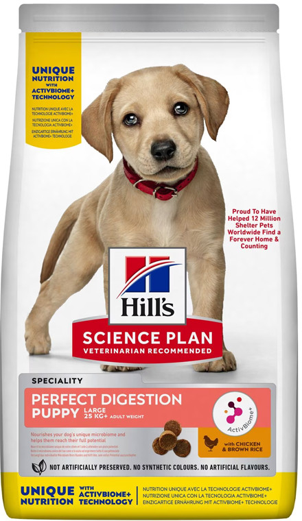 Hill’s Science Plan Puppy Perfect Digestion Activ Biome Large Breed Chicken & Rice 2,5 kg