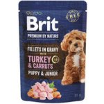 Brit Premium by Nature Dog Puppy & Junior Fillets in Gravy with Turkey & Carrots 85 g – Zboží Mobilmania