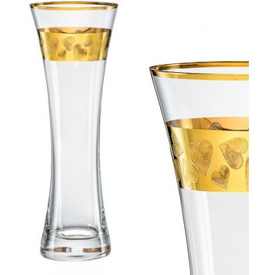 Crystalex Váza 19,5 cm LOVE dekor zlatá – Hledejceny.cz