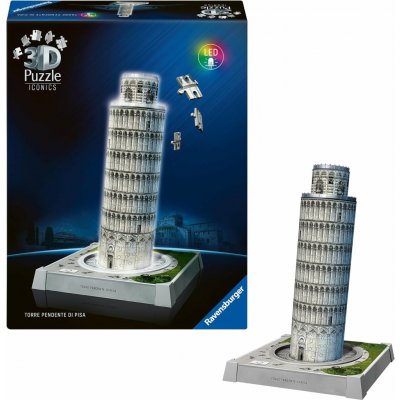 Ravensburger 3D Puzzle Iconics: Šikmá věž v Pise (Noční edice) 231 ks – Zbozi.Blesk.cz