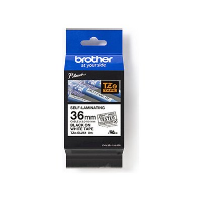Brother originální páska do tiskárny štítků, Brother, TZE-SL261, černý tisk/bílý podklad, laminovaná, 8m, 36mm – Zboží Živě
