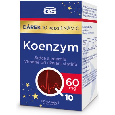 GS Koenzym Q10 60 mg 60 + 10 kapslí – Zbozi.Blesk.cz