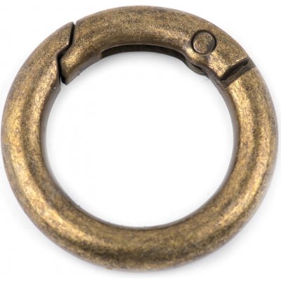Karabina kroužek na klíče / kabelky Ø18 mm - 5 staromosaz – Zboží Mobilmania