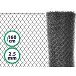 Pletivo plotové poplastované s ND - výška 160 cm, drát 2,5 m, oko 50x50 mm, antracit – Zboží Mobilmania