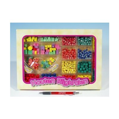 Dřevěné růžové navlékací korálky v krabičce – Zbozi.Blesk.cz