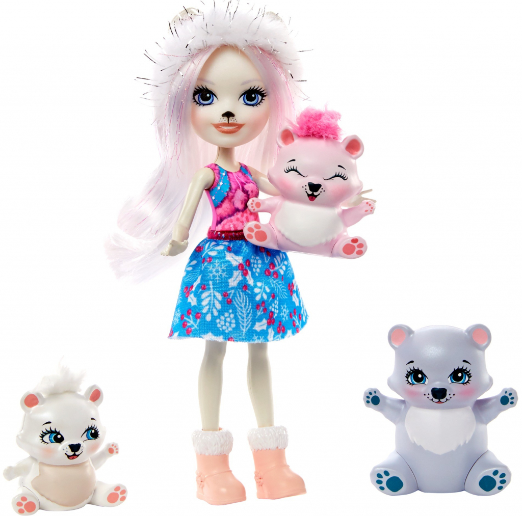 Mattel Enchantimals Pristina Polar Bear s rodinkou