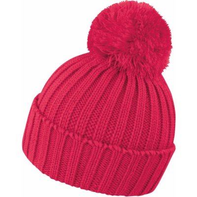 Blingstar čepice beanie žebrovaná s bambulí hot pink – Hledejceny.cz