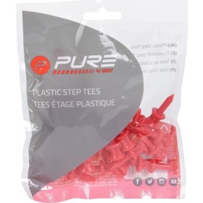 PURE 2 IMPROVE PLASTIC STEP TEES 31MM 30KS Golfová týčka, červená – Zboží Dáma