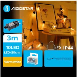 Aigostar B.V. Aigostar LED Venkovní dekorační řetěz 10xLED/3m IP44 teplá bílá AI1450