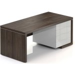 Rauman Stůl Lineart 180 x 85 cm + pravý kontejner, jilm tmavý / bílá – Sleviste.cz