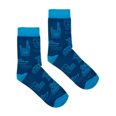 Kabak dámské ponožky se vzorem Gdansk modro-černá – Zboží Mobilmania