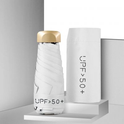 Skládací cestovní mini deštník UPF 50 bílý – Sleviste.cz