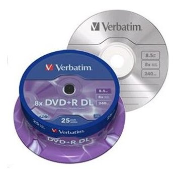 Verbatim DVD+R DL 8,5GB 8x, AZO, spindle, 25ks (43757)