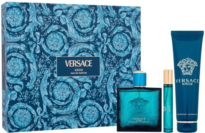 Versace Eros Eau de Parfum Dárková sada pánská parfémovaná voda 100 ml, miniaturka pánská parfémovaná voda 10 ml a sprchový gel 150 ml