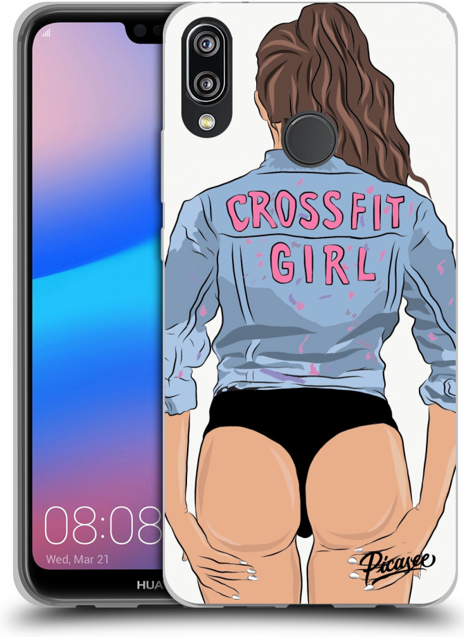 Pouzdro Picasee silikonové Huawei P20 Lite - Crossfit girl - nickynellow černé
