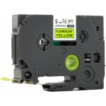 Kompatibilní páska s Brother TZ-C21/TZe-C21, signální 9mm x 8m, černý tisk/žlutý podklad – Sleviste.cz