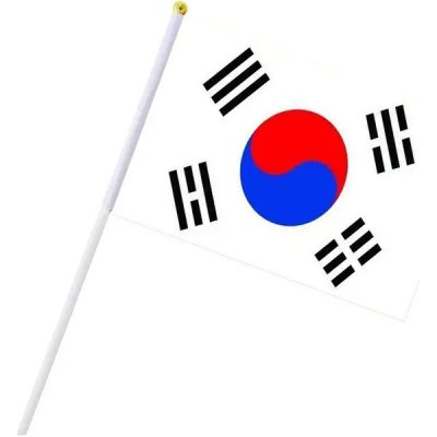 Vlajka Jižní Korea 14 x 21 cm na plastové tyčce – Zboží Mobilmania