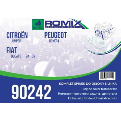 Sada příchytek krytu motoru Romix 90242 - Peugeot, Citroen, Fiat | Zboží Auto