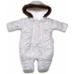 Kombinéza s kapucí a kožíškem Baby Nellys ®prošívaná bez šlapek sv. šedá – Hledejceny.cz