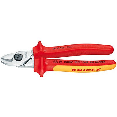 Knipex Kabelové nůžky izolované vícesložkovými návleky, certifikace VDE 165 mm 9516165