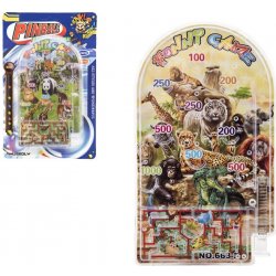 Teddies Pinball ZOO hlavolam plast 9x16cm 2 druhy