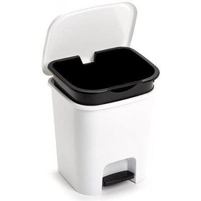 Plastic Forte SMART Koš na odpad 7,5 l BÍLÝ s vložkou a pedálem – Hledejceny.cz