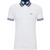 Pánské Tričko BOSS x Matteo Cotton-Piqué Polo Shirt With Ribbed Striped trims white