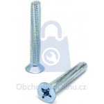 Šroub závitořezný se zápustnou hlavou a drážkou PHILIPS, DIN 7516D, pozinkovaný 6 x 16, balení 1 ks – Sleviste.cz