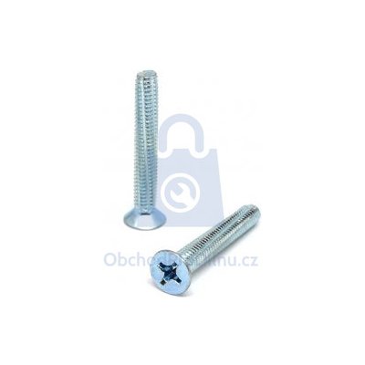 Šroub závitořezný se zápustnou hlavou a drážkou PHILIPS, DIN 7516D, pozinkovaný 6 x 16, balení 1 ks – Sleviste.cz