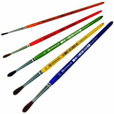 SPOKAR Štětec školní kulatý 7102, dřevěné lakované držadlo, C 6 – Hledejceny.cz