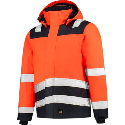 MALFINI Midi Parka High Vis Bicolor pracovní bunda unisex fluorescenční oranžová – Zboží Mobilmania