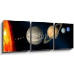 Obraz 3D třídílný - 150 x 50 cm - solar system sluneční soustava – Hledejceny.cz